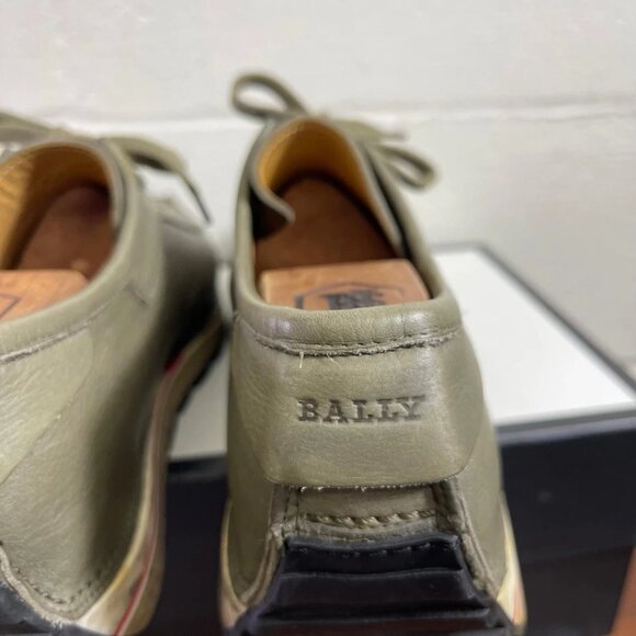 Bally Cheetah Green Leather Casual Sneaker Oxford Shoes Lace up Men\'s Size 10 D main image 7
